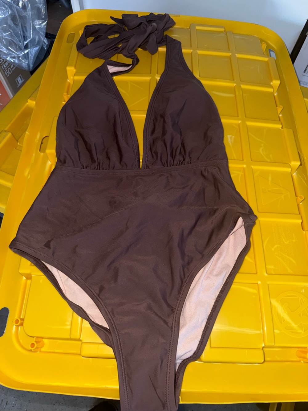 Cupshe Chocolate Brown High-Rise Bikini Bottom